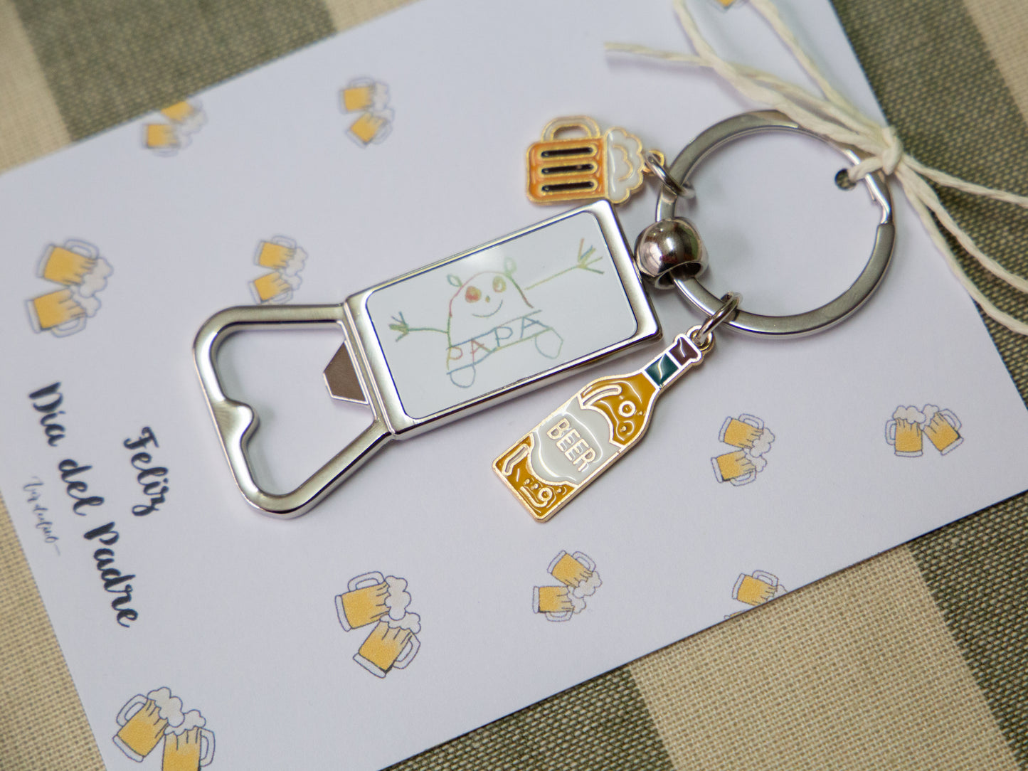 Llavero abridor con dibujo personalizado