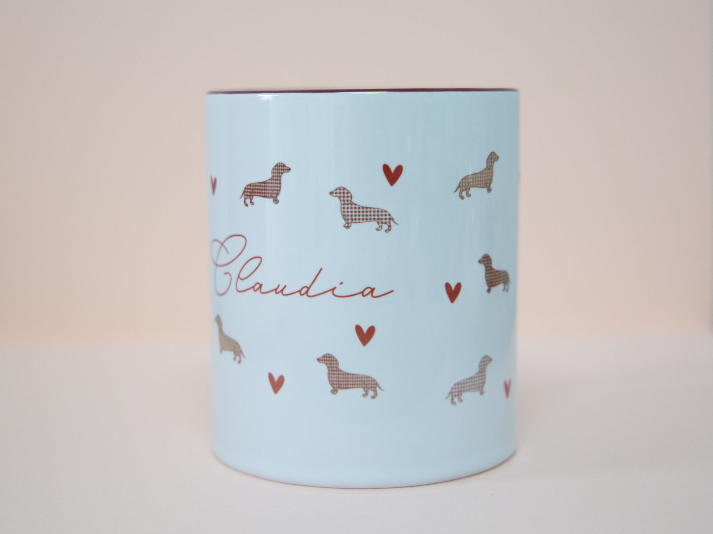 Taza perro salchicha personalizable